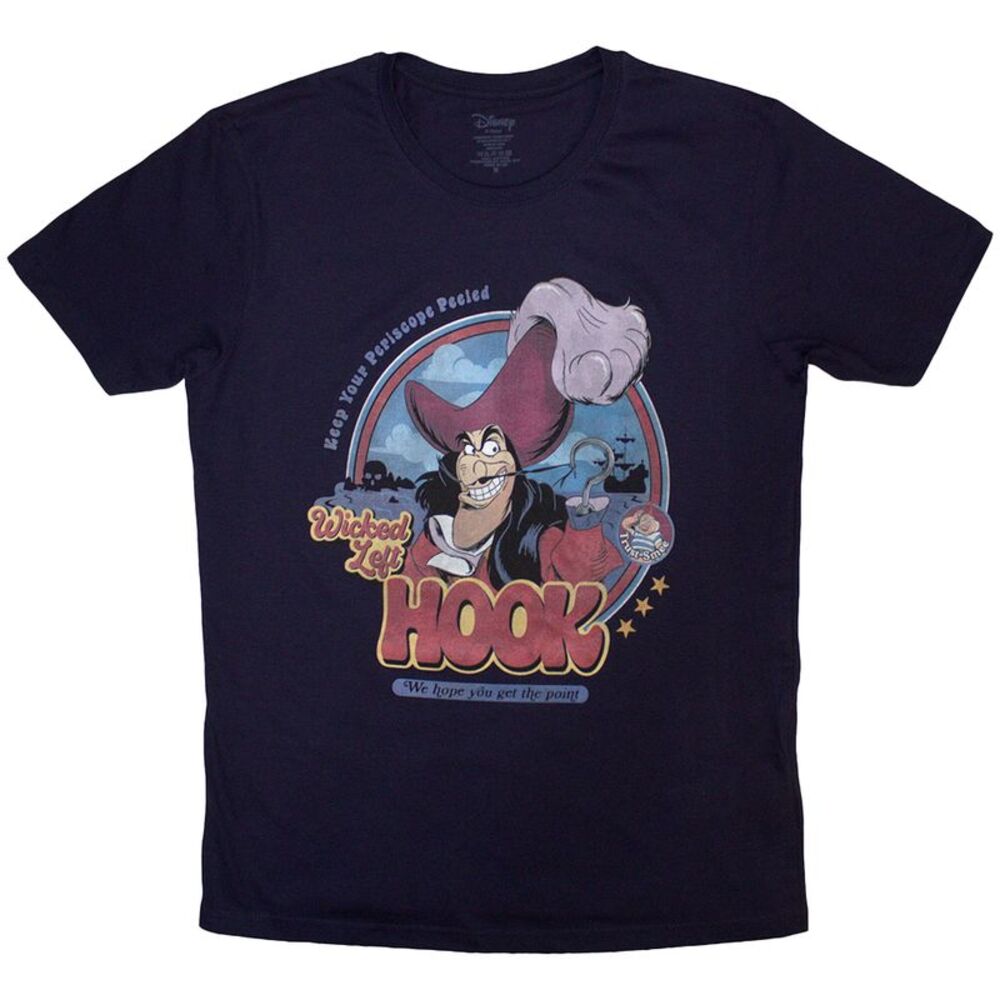 Peter Pan Unisex Adult Wicked Left Hook T-Shirt / Navy Blue
